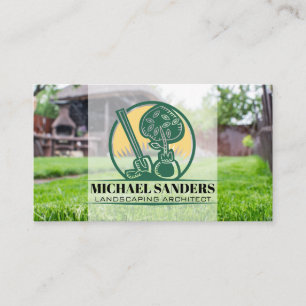 Cut Grass in Backyard Landscaper Business Card