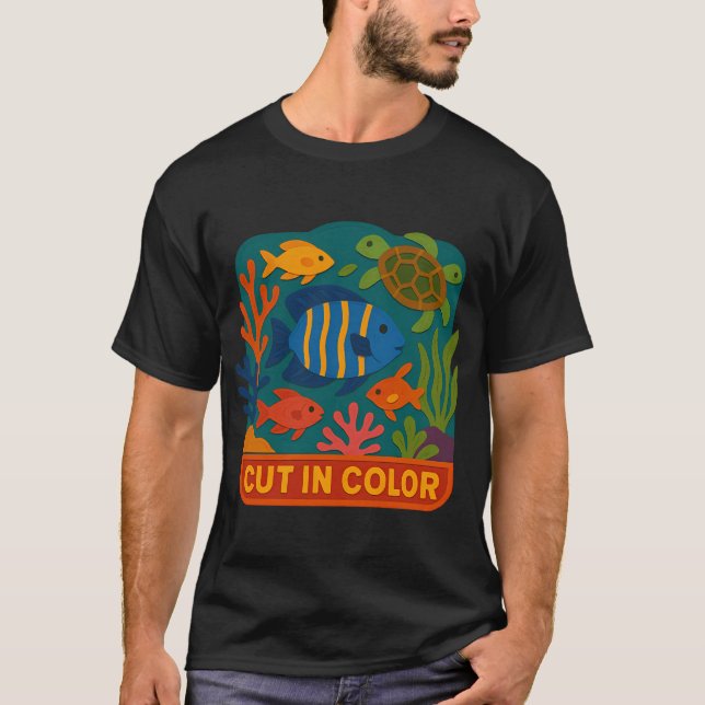 Cut In Colour Reef Square T-Shirt (Front)