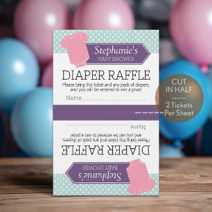 Cut in Half for 2 Diaper Raffle - Baby Shower Girl