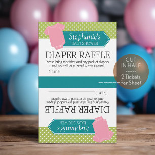 Cut in Half for 2 Diaper Raffle Tickets Baby Girl