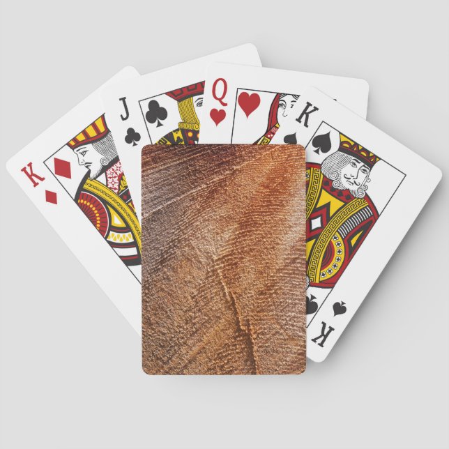 Cut Log Wood Grain Playing Cards (Back)