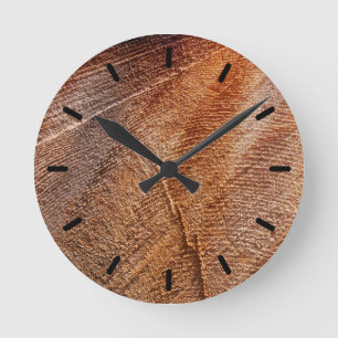 Cut Log Wood Grain Round Clock