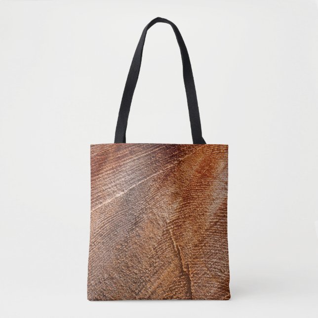 Cut Log Wood Grain Tote Bag (Front)