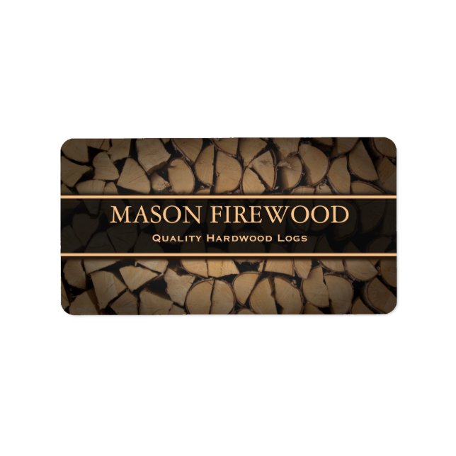 Cut Logs Firewood Supply Address / Product Label (Front)