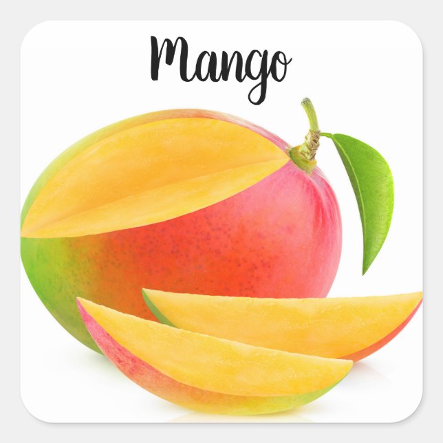 Cut mango square sticker (Front)