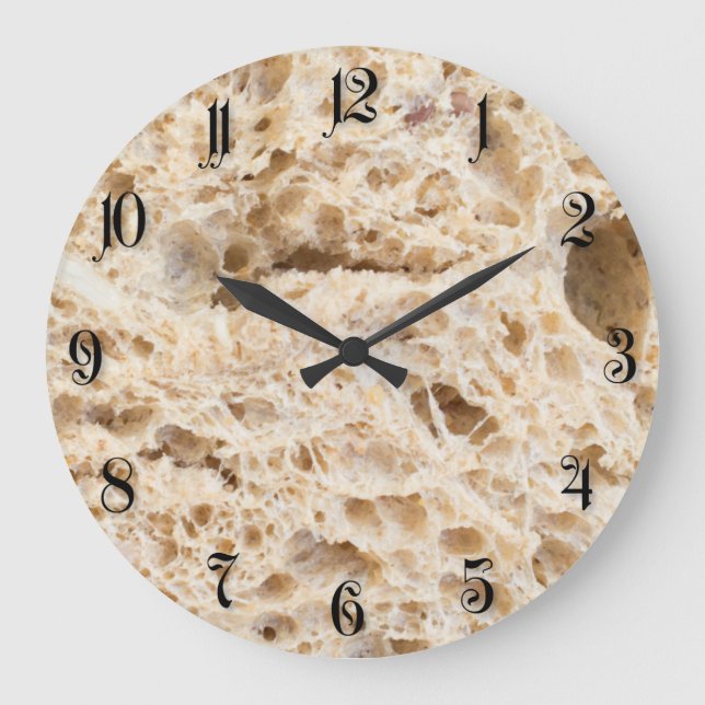 Cut of the fresh bread large clock (Front)