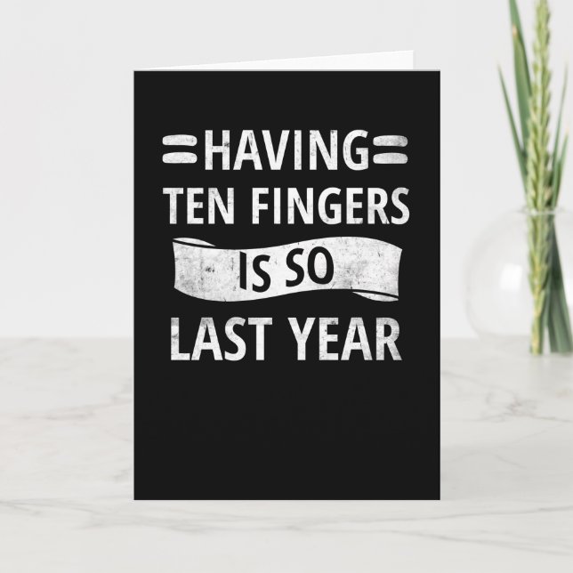 Cut Off Amputated Finger Amputee Recovery Gifts Card (Front)