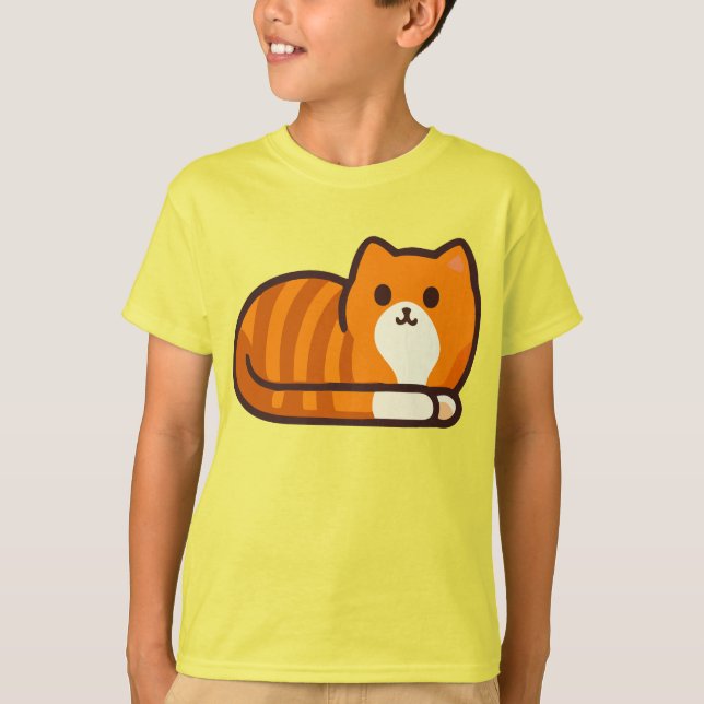 Cut Orange Cat T-Shirt (Front)