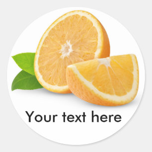 Cut orange fruits classic round sticker