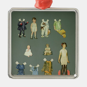 Cut out doll and clothes, late 1920s-early 1930s metal ornament