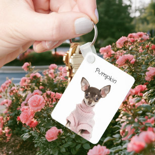 Cut Out Family Dog Photo Key Ring