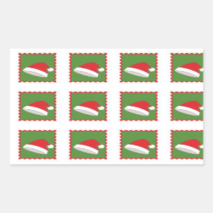Cut out stamps from Santa Rectangular Sticker