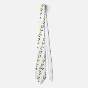 Cut Paper Hummingbird & Flower Tie