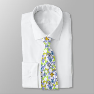 Cut paper snowflakes multicolored on white tie