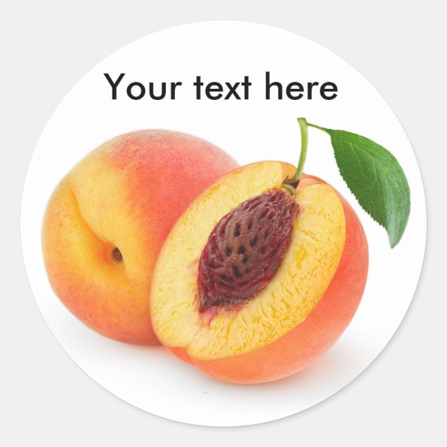 Cut peaches classic round sticker (Front)
