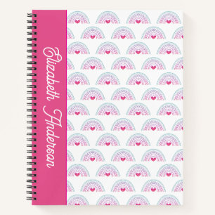 Cut Pink Boho Rainbow Girl Notebook
