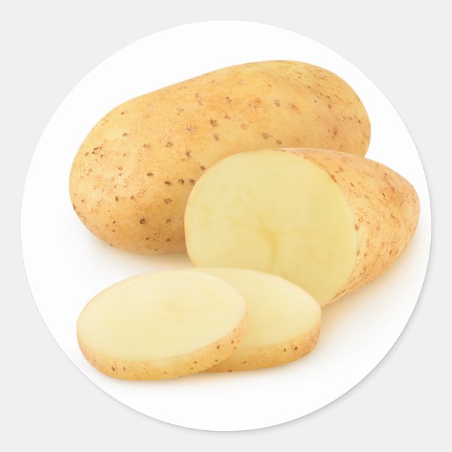 Cut potatoes classic round sticker (Front)