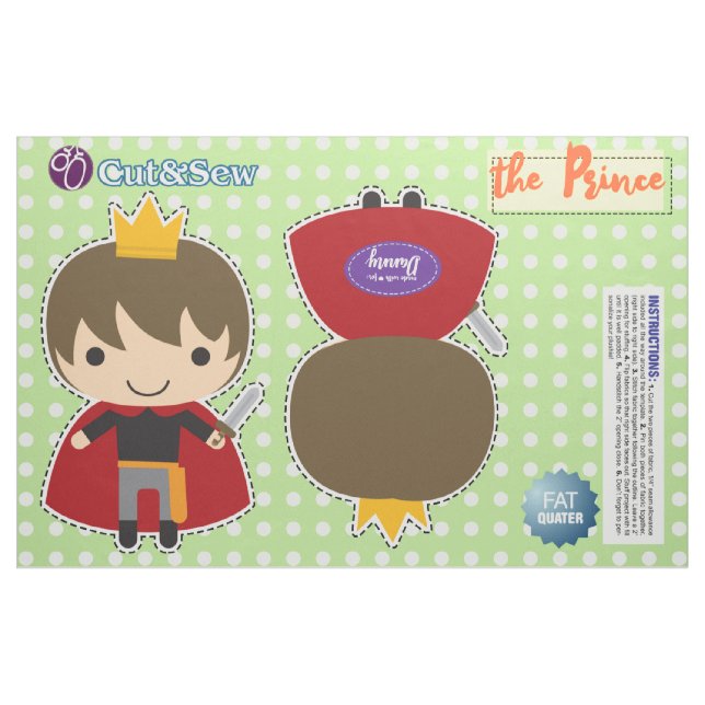 Cut & Sew Prince - Easy DIY Project Fabric (Fat Quarter)