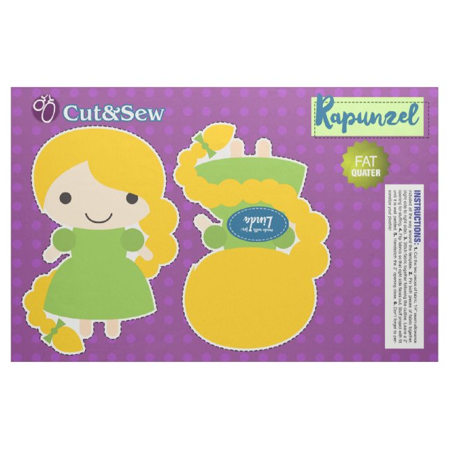 Cut & Sew Rapunzel Character - DIY Plush Fabric (Fat Quarter)
