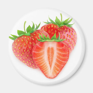 Cut strawberries magnet