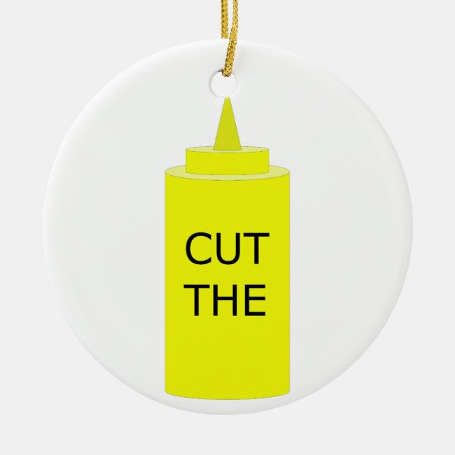 CUT THE MUSTARD CERAMIC TREE DECORATION (Front)