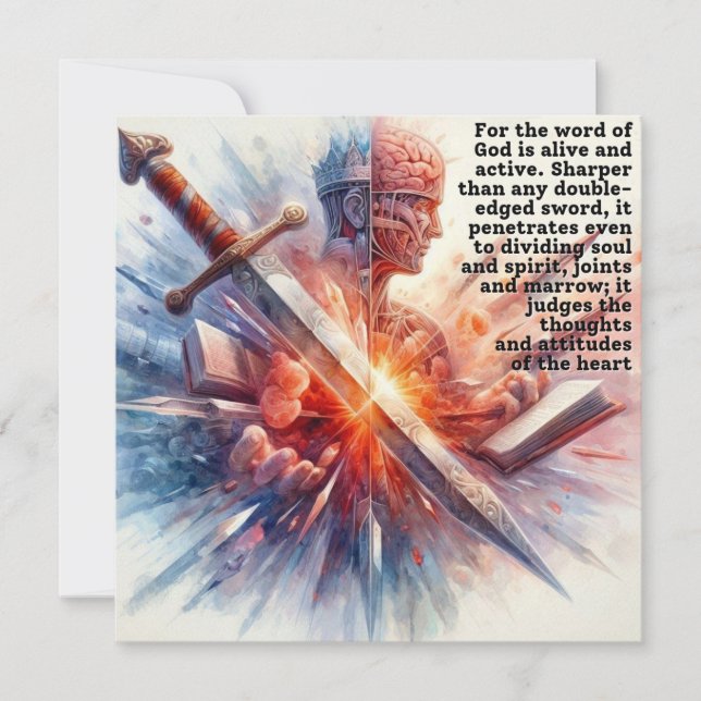 Cut to the Heart (Hebrews 4:12) Card (Front)