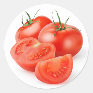 Cut tomatoes classic round sticker