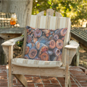 Cut Tree Logs Stacked Together Pattern Photograph Cushion