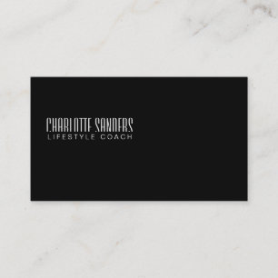 Cut Typeface black background Business Card