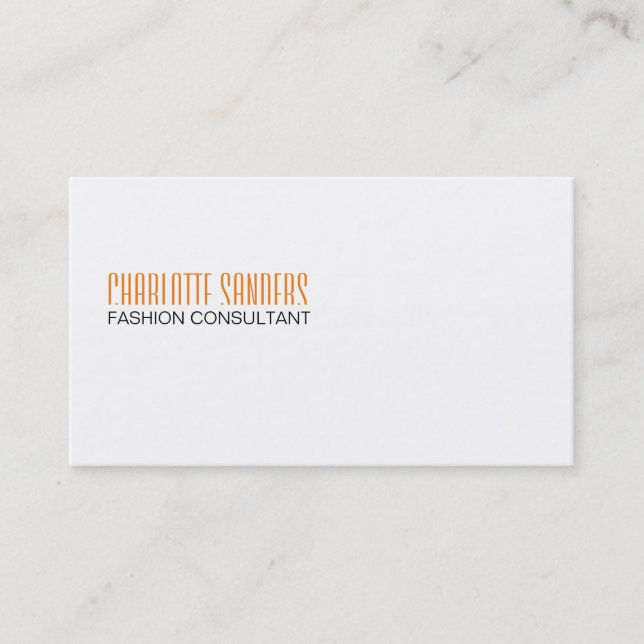 Cut Typeface (orange) Business Card (Front)