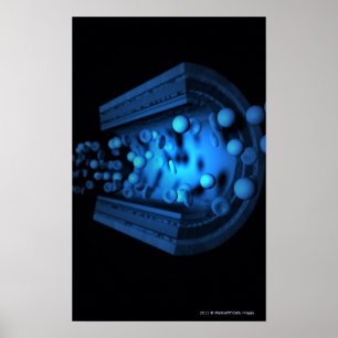 Cut view of blood cells in an artery poster