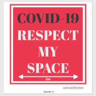Cut Vinyl Sticker - COVID-19 Respect My Space 2m