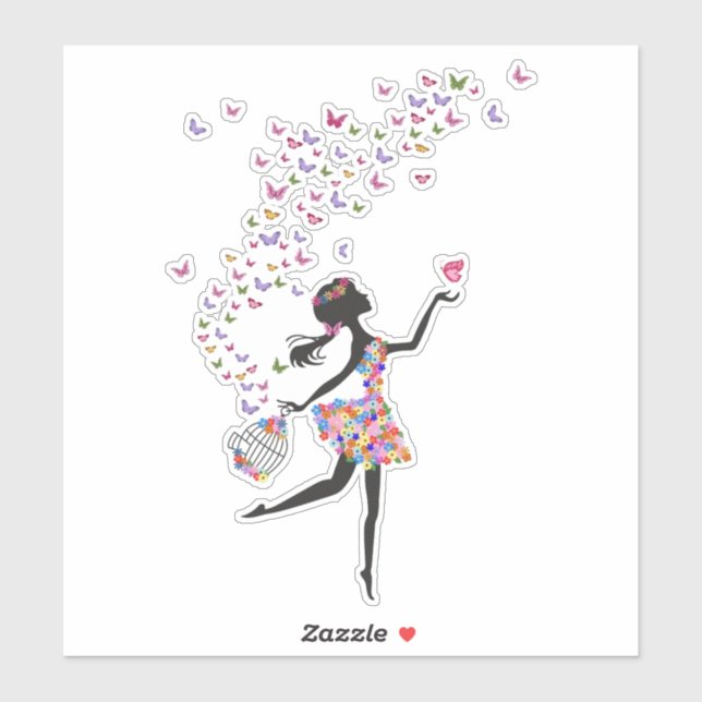 Cut Vinyl Stickers - Butterfly Girl (Sheet)