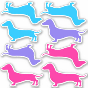 Cut Vinyl Stickers - Multi Coloured Dachshunds