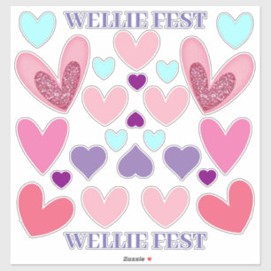 Cut Vinyl Stickers - Wellie Fest Hearts