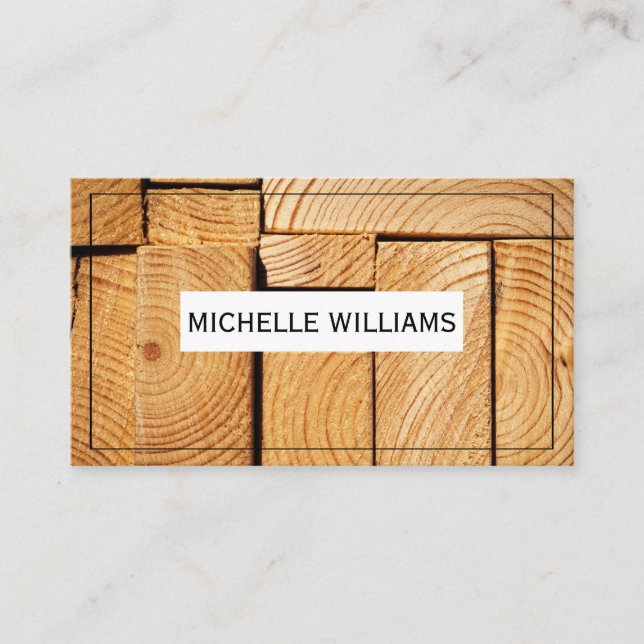 Cut Wood Boards | Lumber Business Card (Front)