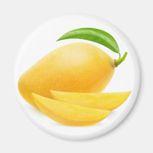 Cut yellow mango magnet