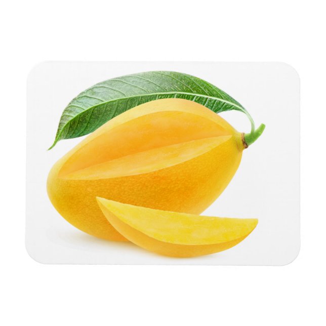 Cut yellow mango magnet (Horizontal)
