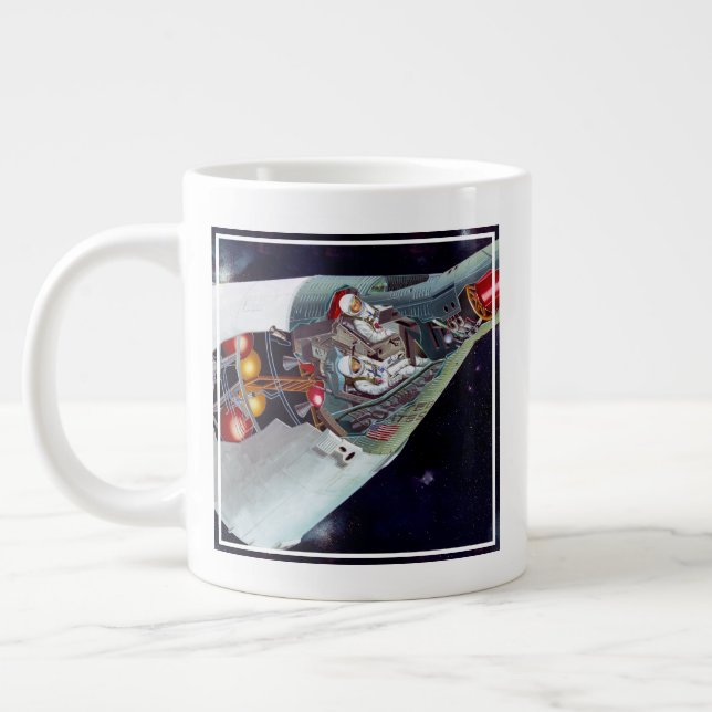 Cutaway A Two-Person Gemini Spacecraft In Flight. Large Coffee Mug (Left)