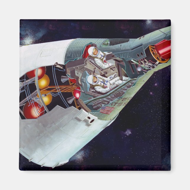 Cutaway A Two-Person Gemini Spacecraft In Flight. Magnet (Front)