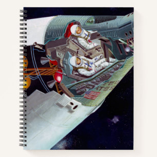 Cutaway A Two-Person Gemini Spacecraft In Flight. Notebook