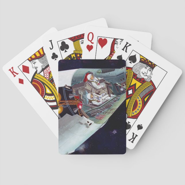 Cutaway A Two-Person Gemini Spacecraft In Flight. Playing Cards (Back)