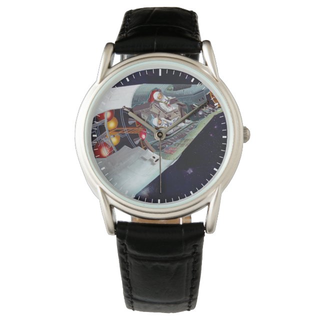 Cutaway A Two-Person Gemini Spacecraft In Flight. Watch (Front)