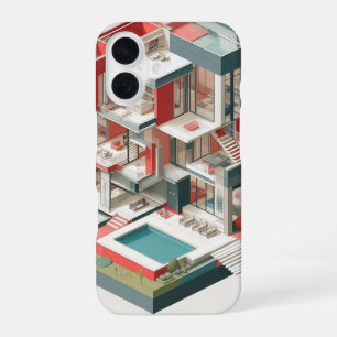 cutaway view of a modern house. iPhone 16 case