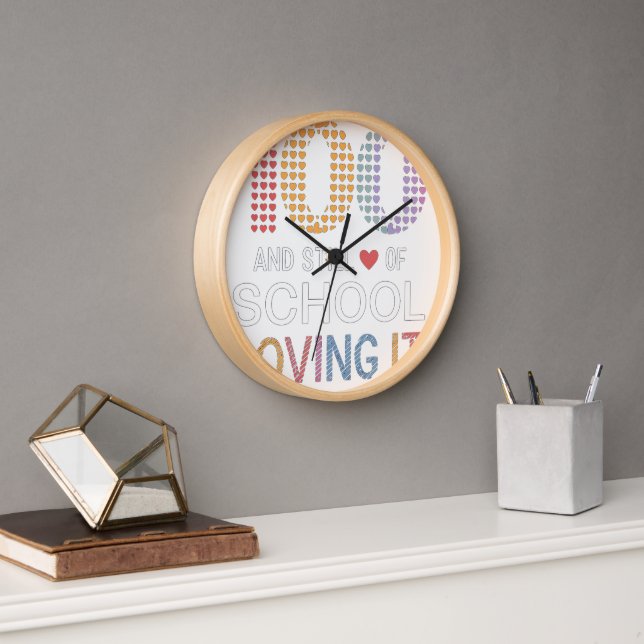 Cute 100 Days of school and still loving it Hearts Clock (Office)