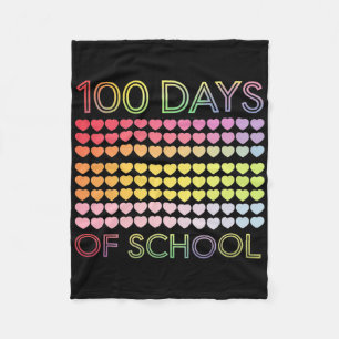 Cute 100 Days Of School And Still Loving It Hearts Fleece Blanket