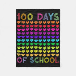 Cute 100 Days Of School And Still Loving It Hearts Fleece Blanket