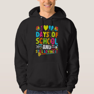 Cute 100 Days Of School And Still Loving It Hearts Hoodie