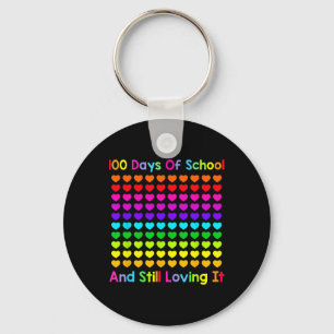 Cute 100 Days Of School And Still Loving It Hearts Key Ring
