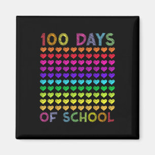 Cute 100 Days Of School And Still Loving It Hearts Magnet